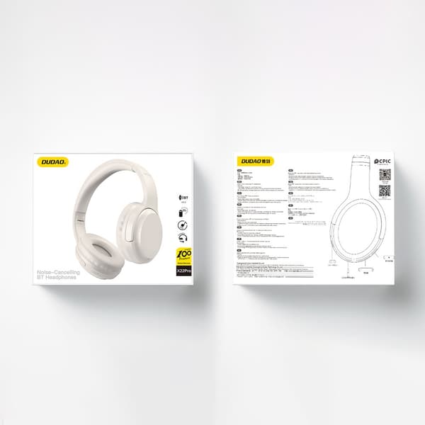 Trådløse ANC Bluetooth 5.3 over-ear hovedtelefoner hvide