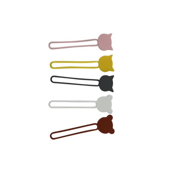 Silikone kabelbeholder, pink ledning