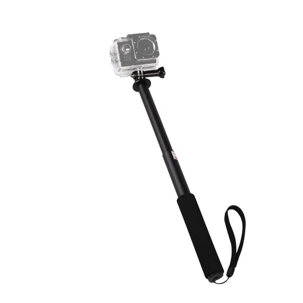 Teleskopisk selfiestang med holder til sportskamera