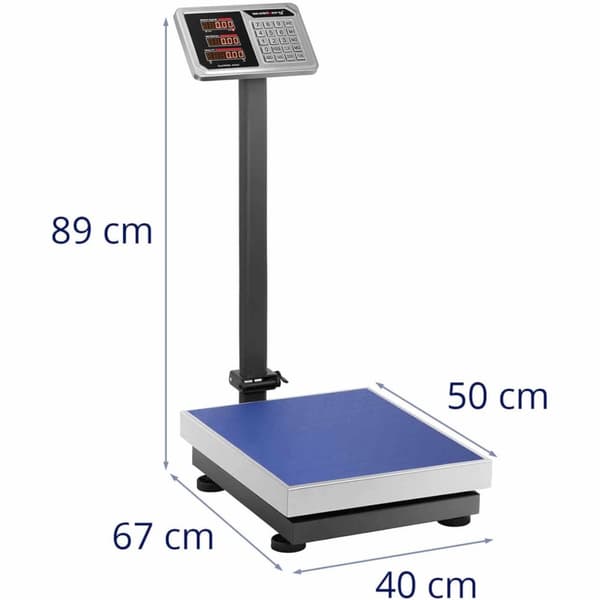 Lagerplattformvekt med LED-telling 40 x 50 cm 150 kg / 20 g