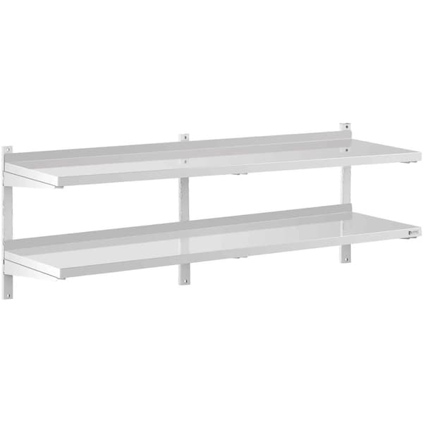 Kaksinkertainen säädettävä riippuva catering seinähylly, TERÄS 180 x 40 cm