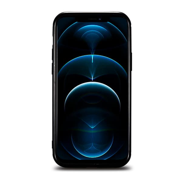 Cover betrukket med naturligt læder til iPhone 12 Pro Max Læderolievoks sort