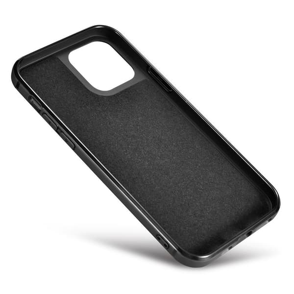 Cover betrukket med naturligt læder til iPhone 12 Pro Max Læderolievoks sort
