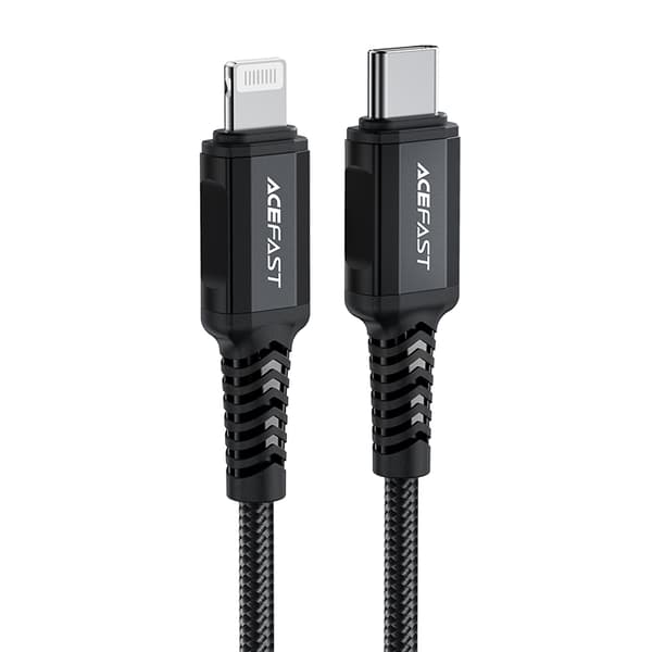 MFI-kabel til iPhone USB-C - Lightning 30W 3A 1,8m svart