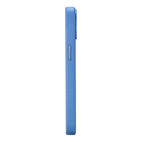 iPhone 14 Plus magneettinen nahkakotelo MagSafe Litchi Premium -nahkakotelolla sinisellä