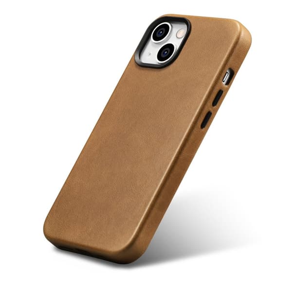 iPhone 14 Plus magnetisk læderetui med MagSafe Oil Wax Premium læderetui lysebrun