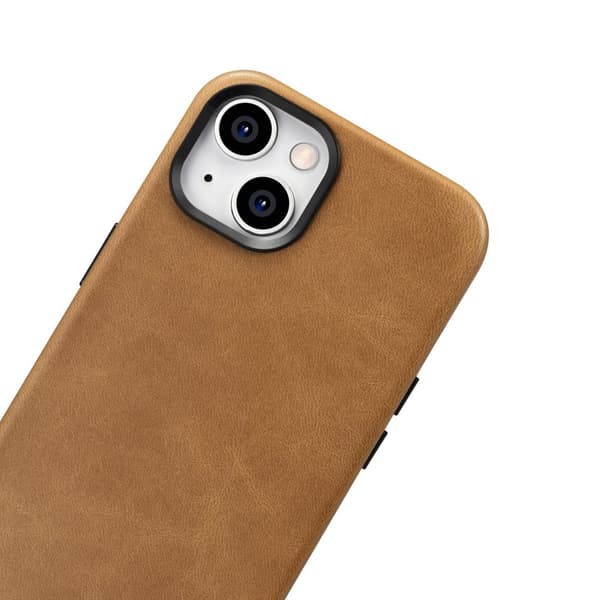 iPhone 14 Plus magnetisk læderetui med MagSafe Oil Wax Premium læderetui lysebrun