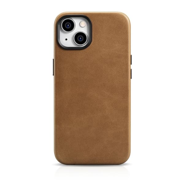 iPhone 14 Plus magnetisk læderetui med MagSafe Oil Wax Premium læderetui lysebrun