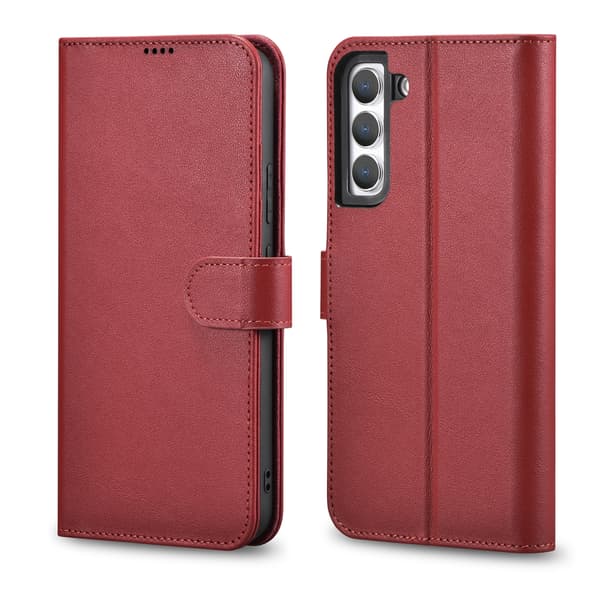 Læderpung etui til Galaxy S22+, bordeaux