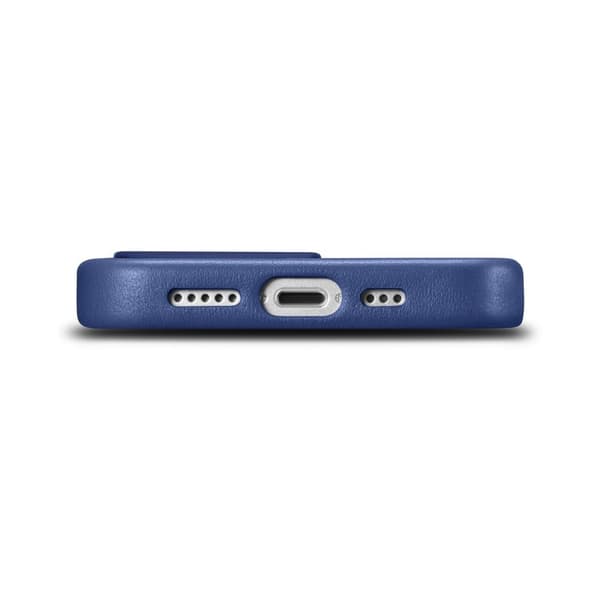 Naturskinndeksel til iPhone 14 Pro Max MagSafe-deksel Skinn lyseblått