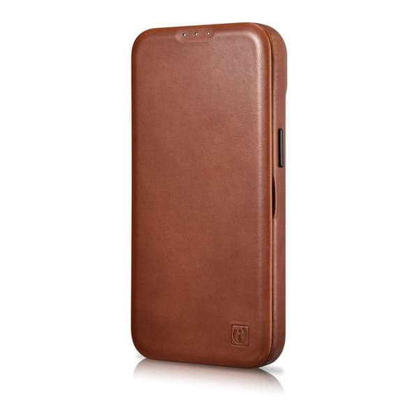 Lædercover til iPhone 14 Plus med magnetisk flip MagSafe CE Oil Wax Premium Læderbrun