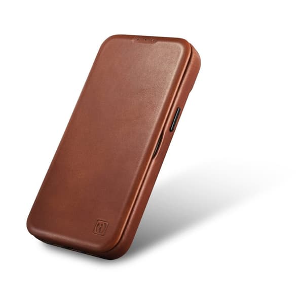 Lædercover til iPhone 14 Plus med magnetisk flip MagSafe CE Oil Wax Premium Læderbrun