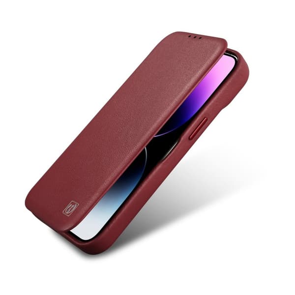 iPhone 14 Plus magnetisk flip cover MagSafe CE Premium Læder bordeaux
