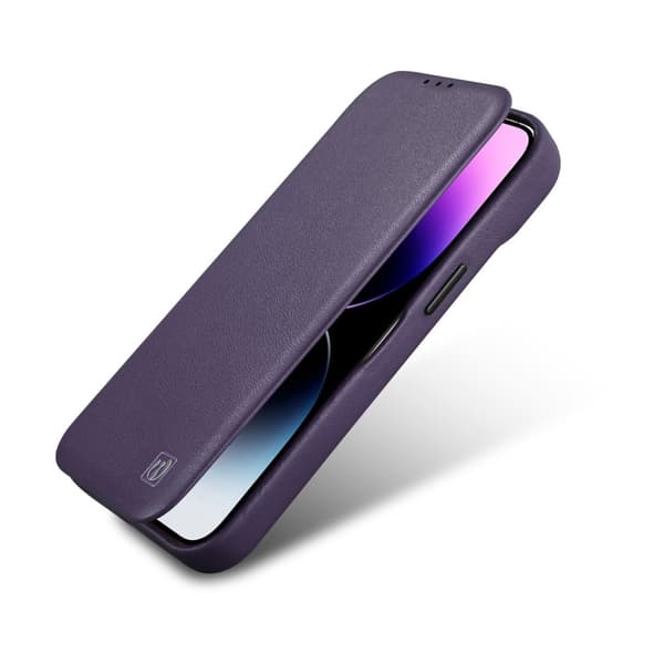 iPhone 14 Plus Magnetic Flip Case MagSafe CE Premium Læder lilla
