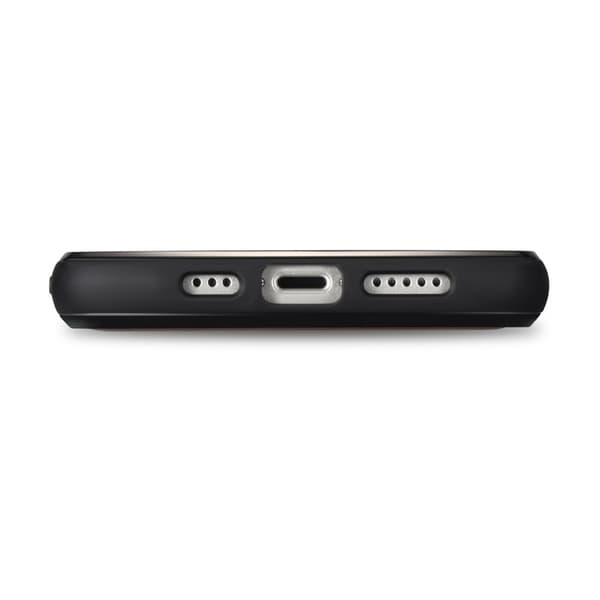 Etui dækket med naturligt læder til iPhone 14 Plus Læderolievoks marineblå