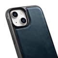 Miniatyrbillede 7 af 7: Etui dækket med naturligt læder til iPhone 14 Plus Læderolievoks marineblå