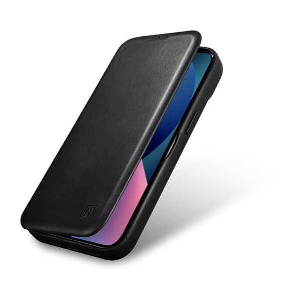 iPhone 14 Plus Magnetic Flip Case MagSafe CE Oil Wax Premium Læder Sort