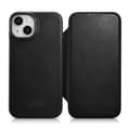 Miniatyrbillede 1 af 6: iPhone 14 Plus Magnetic Flip Case MagSafe CE Oil Wax Premium Læder Sort