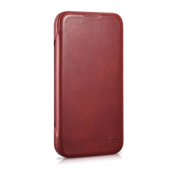 iPhone 14 Plus Magnetic Flip Case MagSafe CE Oil Wax Premium Læder Burgundy