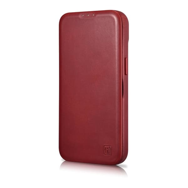 iPhone 14 Plus Magnetic Flip Case MagSafe CE Oil Wax Premium Læder Burgundy