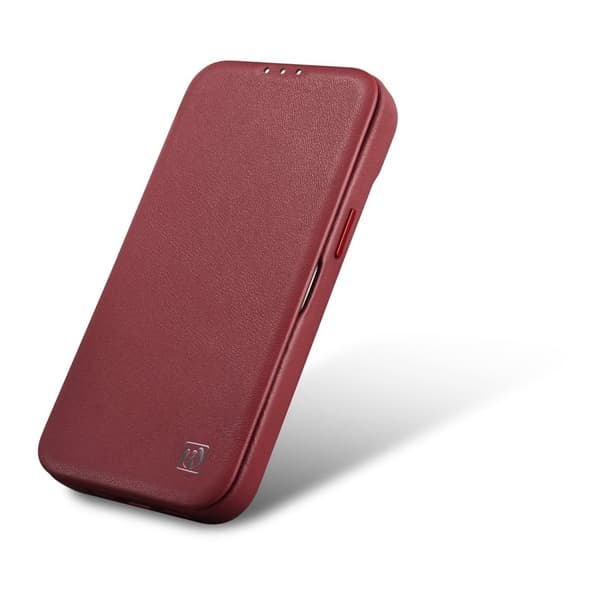 iPhone 14 Pro magnetisk flip cover MagSafe CE Premium Læder bordeaux