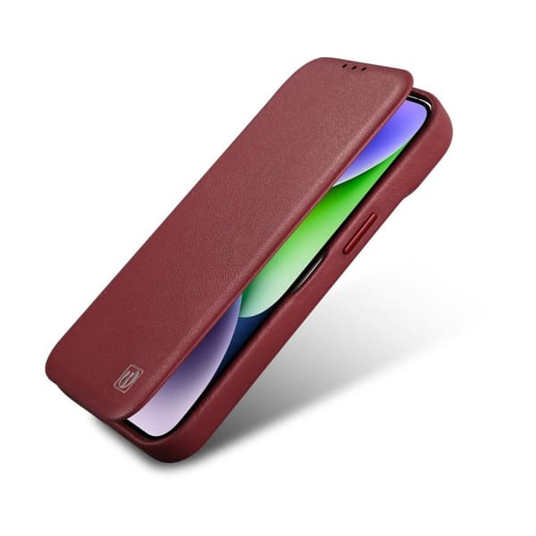 iPhone 14 Pro magnetisk flip cover MagSafe CE Premium Læder bordeaux