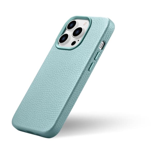 iPhone 14 Pro Max magneettinen nahkakotelo MagSafe Litchi Premium -nahkakotelolla vihreällä