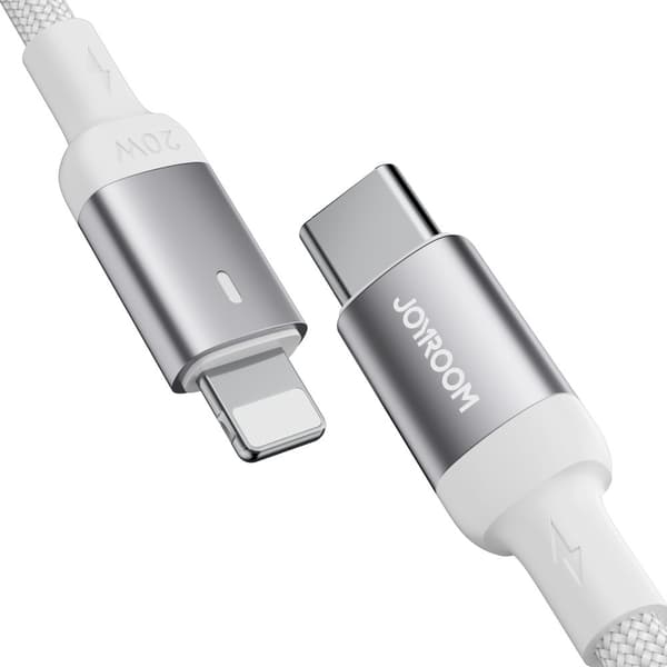 USB-C - Lightning-kabel med LED-indikator 20W A10 Series 1,2 m hvit