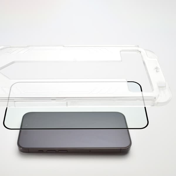 9H härdat glas med monteringsram för iPhone 14 Premium Glass svart