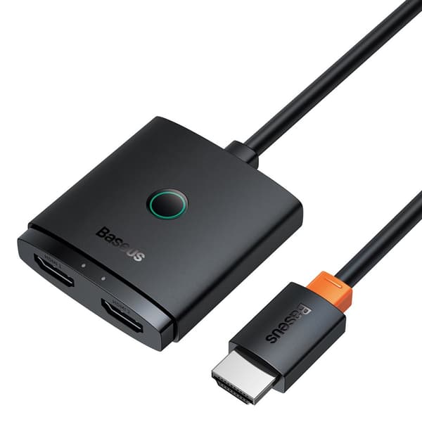 2-i-1 Adapter HDMI splitter 4K 60Hz toveis AirJoy 1m svart