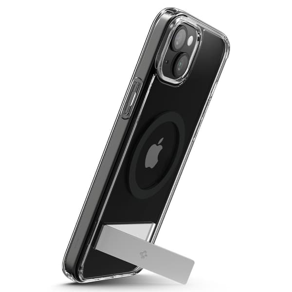 Ultra Hybrid S MagSafe -kotelo jalustalla iPhone 15 Plus -puhelimelle, musta