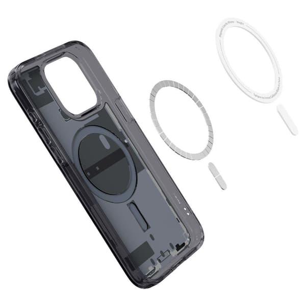Ultra Hybrid Mag -kotelo MagSafella iPhone 15 Prolle, harmaa ja musta
