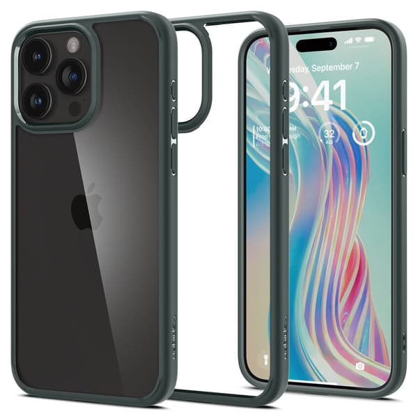 Ultra Hybrid -kuori iPhone 15 Pro Maxille, tummanvihreä