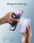Miniatyrbillede 6 af 7: Mini powerbank 5000mAh 20W + USB-C kabel 20V / 3A lilla