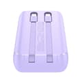 Miniatyrbilde 2 av 4: Powerbank 30W 10000mAh med innebygd iPhone Lightning og USB-C-kabler lilla