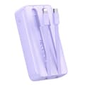 Miniatyrbilde 4 av 4: Powerbank 30W 10000mAh med innebygd iPhone Lightning og USB-C-kabler lilla