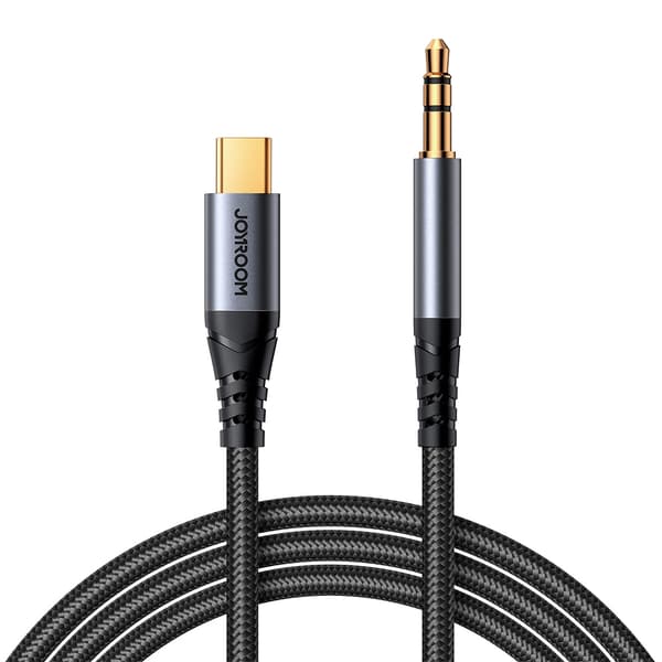 Stereoljudkabel för telefon AUX 3,5 mm minijack - USB-C 1,2 m svart