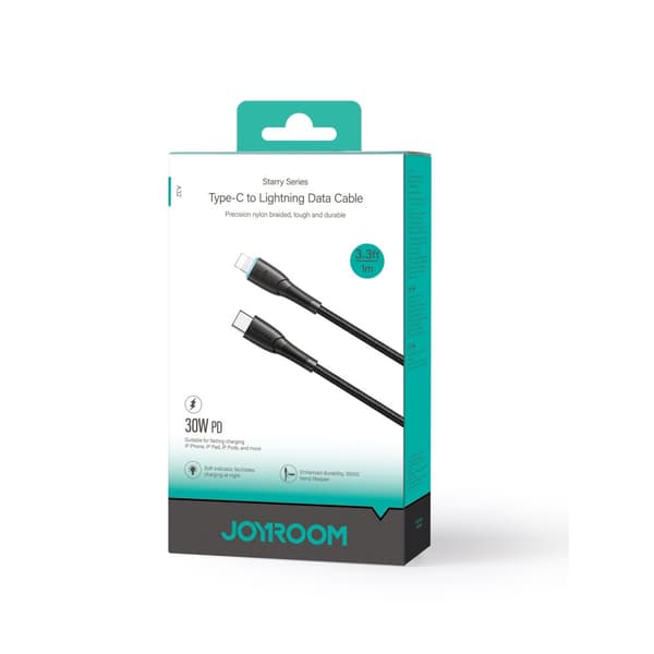 Kabel til iPhone Starry Series USB-C - Lightning 30W 1m sort