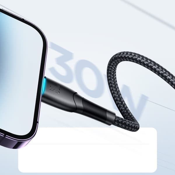 Kabel til iPhone Starry Series USB-C - Lightning 30W 1m sort