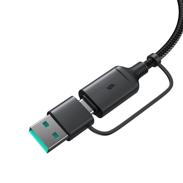 15W trådløs magnetisk lader med USB / USB-C kabel, svart