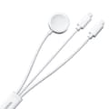 Miniatyrbillede 2 af 7: 3i1 kabel USB-A kabel med induktiv oplader + 2x iPhone Lightning 1,2m hvid