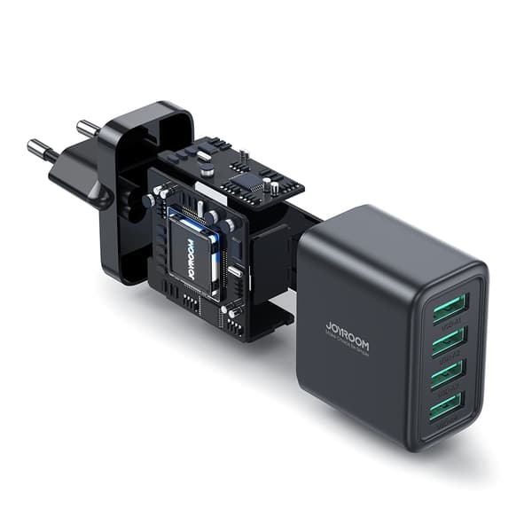 4x USB-A 24W 4,8A verkkolaturi, musta