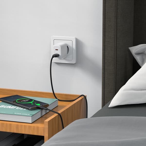 USB-C og USB 20W vegglader PPS PD QC 3.0 AFC FCP hvit