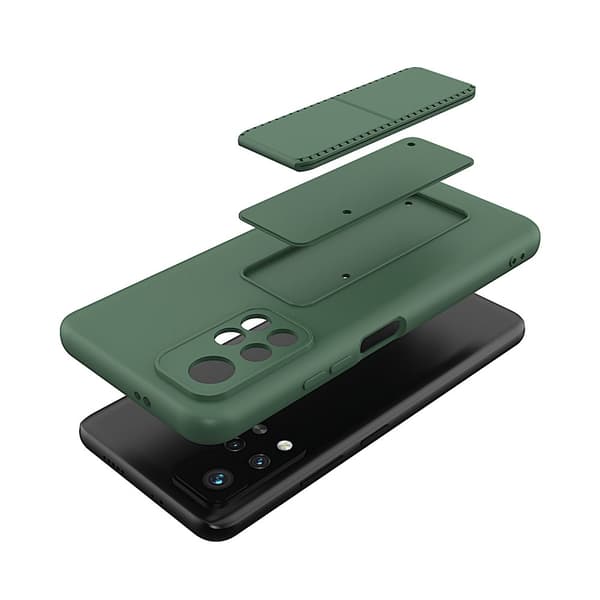 Silikonfodral med stativ för Xiaomi Poco M4 Pro 5G Kickstand Fodral rosa