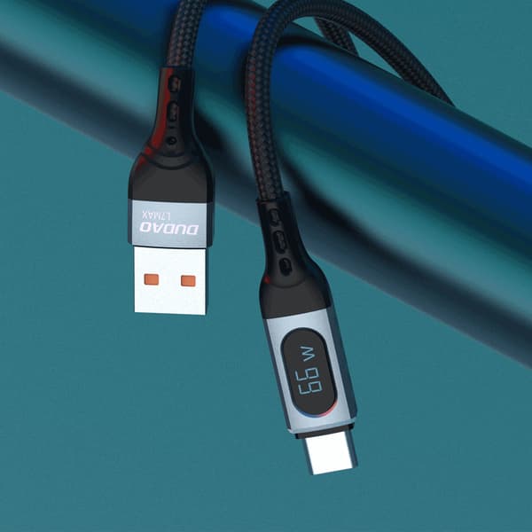 Kabel USB - USB-C hurtigladende PD-skjerm 66W 1m svart
