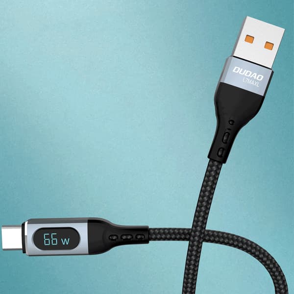Kabel USB - USB-C hurtigladende PD-skjerm 66W 1m svart