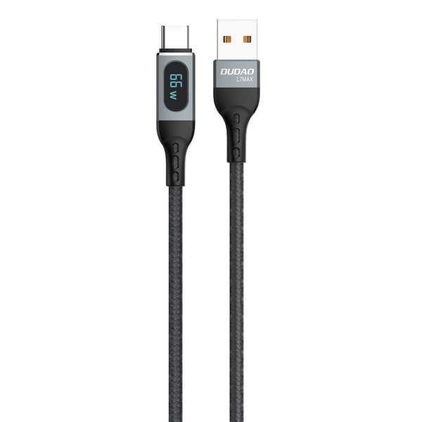 Kabel USB - USB-C hurtigladende PD-skjerm 66W 1m svart