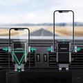 Miniatyrbillede 2 af 4: Bil gravity telefonholder - rundt gitter, grå