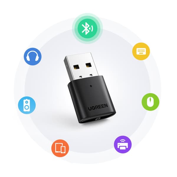 Bluetooth 5.0 USB-A sändare och mottagare adapter, svart