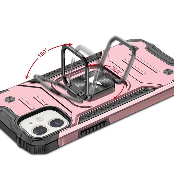 iPhone 14 kotelo, panssaroitu kansi, magneettipidike, sormus, kulta